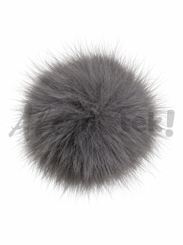 Pompon futrzany 10 cm - szary