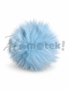 Pompon futrzany 10 cm - błękitny
