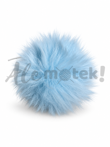 Pompon futrzany 10 cm - błękitny