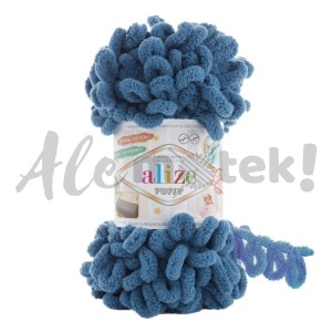 Włóczka Alize Puffy 637 jeansowy pętelkowa rękodzieła (100gr/9mt)