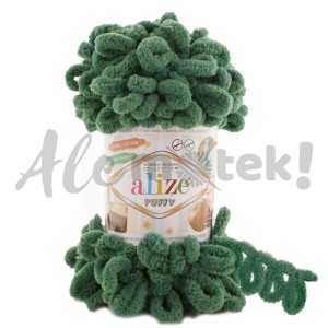 Włóczka Alize Puffy 532 ciemny zielony pętelkowa rękodzieła (100gr/9mt)