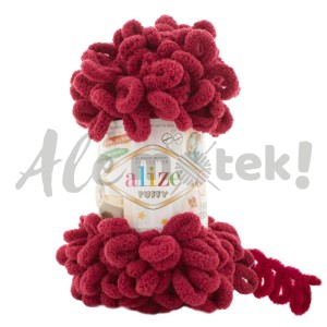 Włóczka Alize Puffy 107 rubinowy pętelkowa rękodzieła (100gr/9mt)