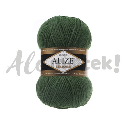 Włóczka Alize Lanagold 118 zielona sosna 51% Akryl 49% Wełna 240 m 100gr