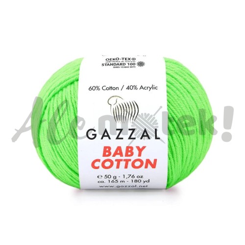 Gazzal Baby Cotton 3427 - zielony neonowy