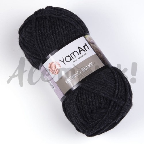 YarnArt Merino Bulky 359 - czarny ołówkowy