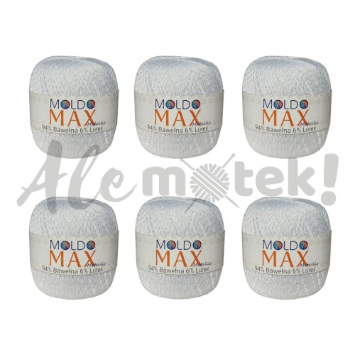 Max Moldo Metallic- biało srebrny - Pakiet 6 szt