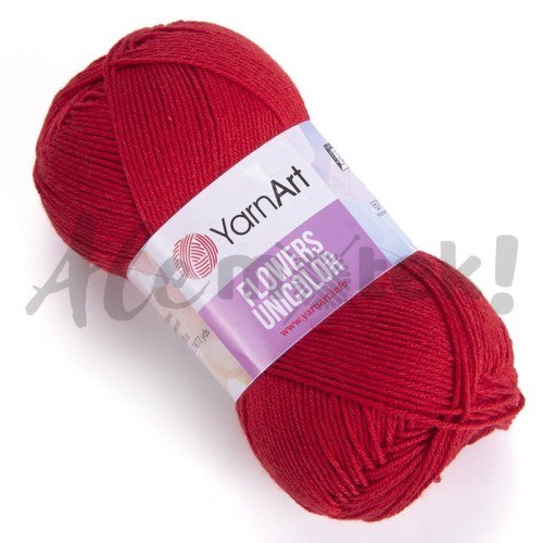 YarnArt Flowers Unicolor 738 czerwony