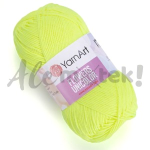 YarnArt Flowers Unicolor 762 neonowa zieleń
