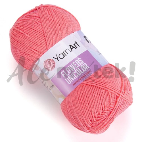 YarnArt Flowers Unicolor 736 koralowy