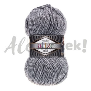 Alize Superlana Midi 801 - melanż szaro - biały