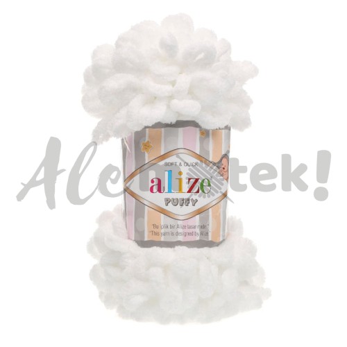 Włóczka Alize Puffy 55 biały pętelkowa rękodzieła (100gr/9mt)