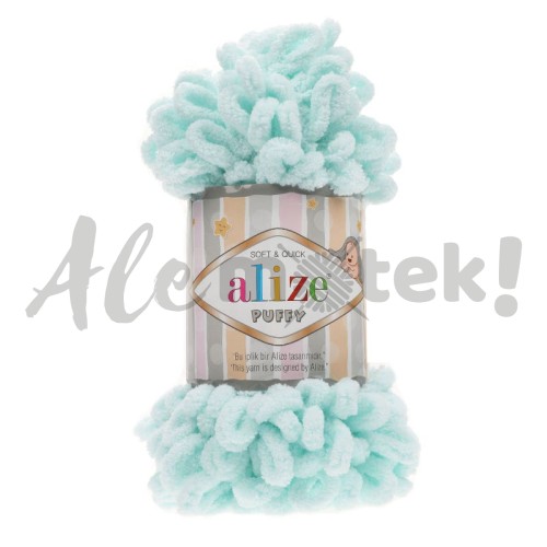 Włóczka Alize Puffy 15 jasny aqua pętelkowa rękodzieła (100gr/9mt)