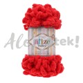 Włóczka Alize Puffy 56 czerwony pętelkowa rękodzieła (100gr/9mt)