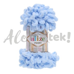 Włóczka Alize Puffy 183 błękitny pętelkowa rękodzieła (100gr/9mt)