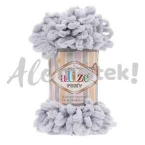 Włóczka Alize Puffy 416 jasny popiel pętelkowa rękodzieła (100gr/9mt)
