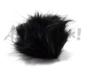 Pompon futrzany 10 cm - czarny 