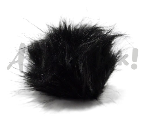 Pompon futrzany 10 cm - czarny 