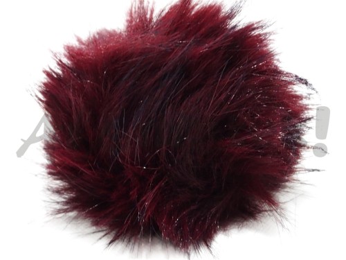 Pompon futrzany 10 cm - bordowy