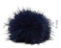 Pompon futrzany 10 cm - granatowy