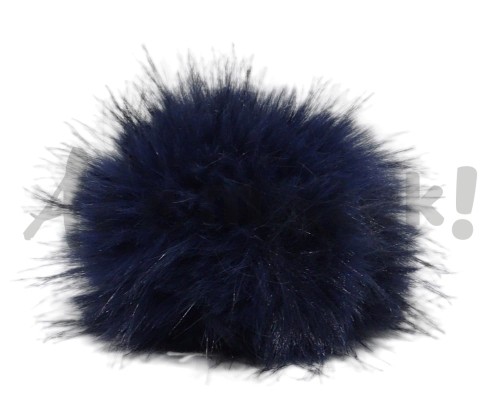 Pompon futrzany 10 cm - granatowy