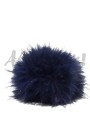 Pompon futrzany 10 cm - granatowy