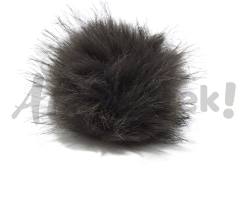 Pompon futrzany 10 cm - ciemny szary