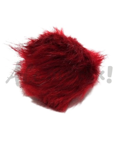 Pompon futrzany 10 cm - czerwony